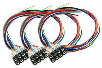 Decoder wiring harnesses for 8 pin digital decoders - pack of 3