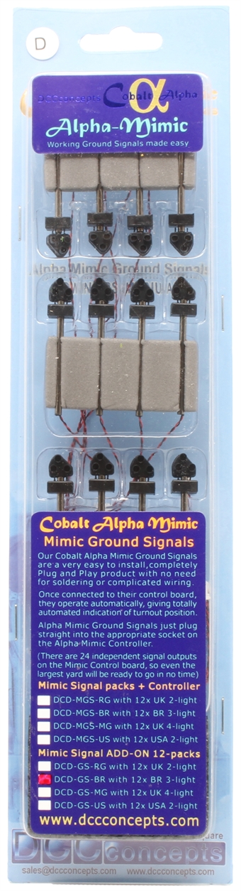 2-aspect Red/White LMS and BR-style diesel-era ground signal - Pack of 12