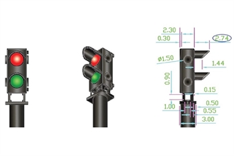 2-aspect Red/Green ground signal - Pack of 12