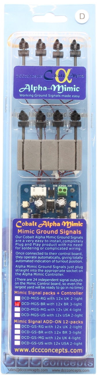 2 aspect Red/White LMS and BR-style diesel-era ground signal with Alpha Mimic control board - Pack of 12