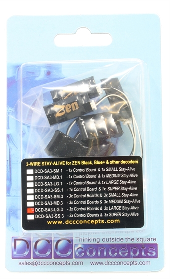 Zen 3-wire large Stay Alive capacitor for Zen Black and Blue+ decoders - pack of three