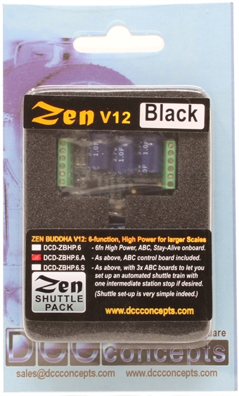 Zen Black - O and large scale 6 function decoder with stay alive and ABC module