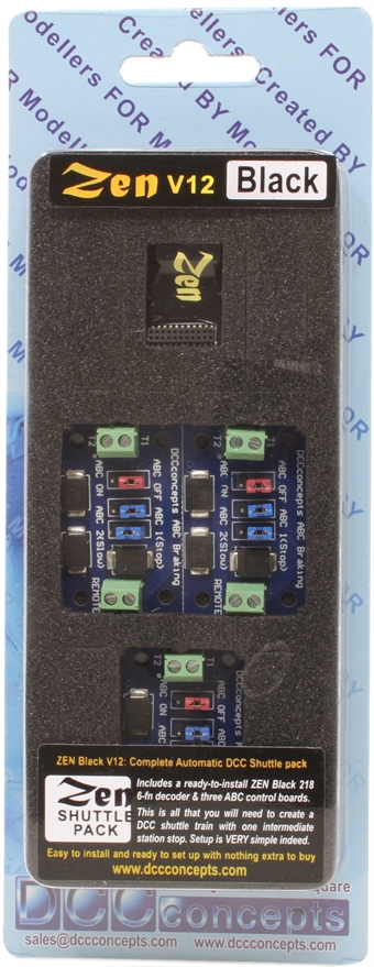 Zen Black - 8 and 21 pin 6 function digital decoder with pack of 3 ABC modules