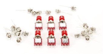 Cobalt DIGITAL switch pack for panel mounting - with 6 x SPDT switches & red and green LEDs
