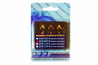 Medium crank pack - for DCC Concepts working point rodding system - pack of six