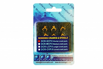 Short crank pack - for DCC Concepts working point rodding system - pack of six