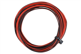 Stranded fine twinned decoder wire - red and black - 6 metres