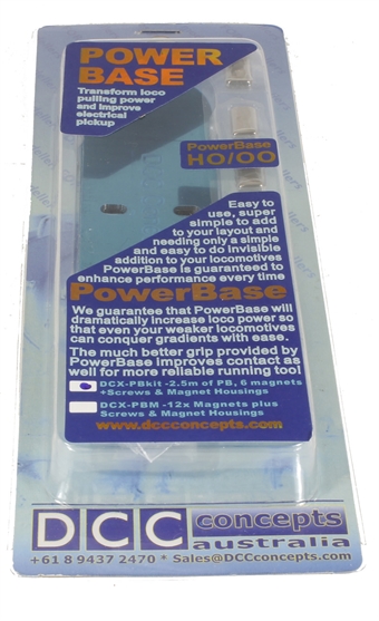 PowerBase OO Gauge Starter Kit - use to setup PowerBase on 8ft (2.5 metres) of track and run 3 locos - 6 magnets
