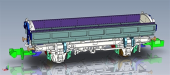 Mermaid side tipping ballast wagon ZJV DB989014 in BR olive green - Now produced by EFE Rail