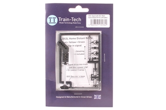 One Touch two aspect distant signal with left hand feather indicator (red/green/yellow) - DCC fitted