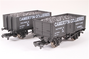 7 plank wagon "Camerton Collieries" set of two - Special Edition for East Somerset Models