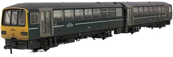 Class 143 'Pacer' 2-car DMU 143608 in GWR green - weathered