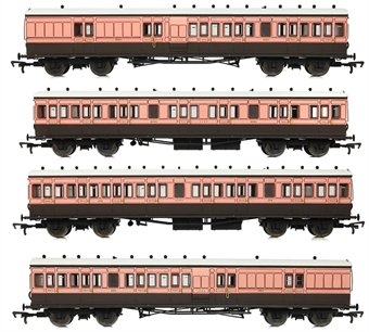 LSWR Cross Country coaches in LSWR salmon & brown - pack of 4