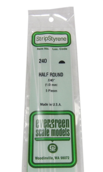 0.04" Half round section 6 per pack