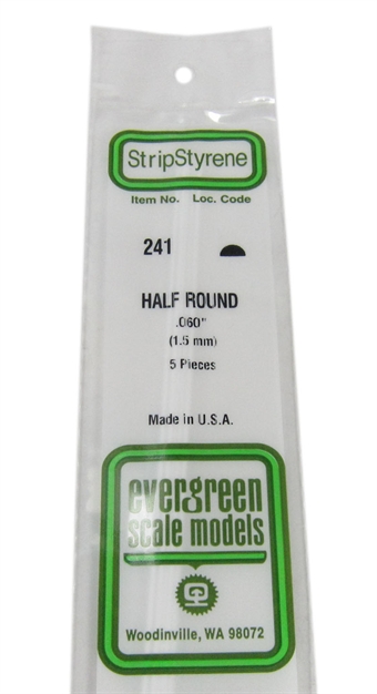 0.06" Half round section 5 per pack.
