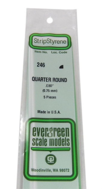 0.030" Quarter round section 5 per pack