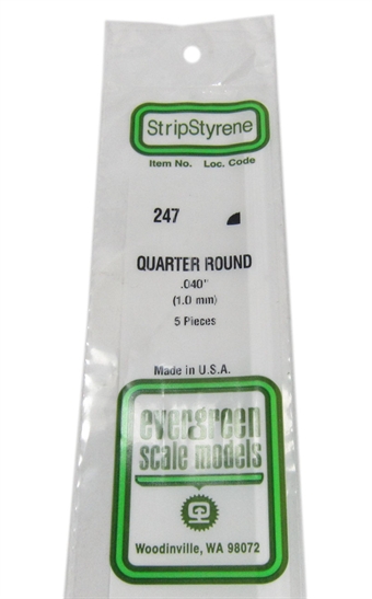 0.04" Quarter round section 5 per pack