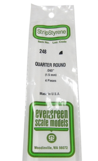0.060" Quarter round section 4 per pack