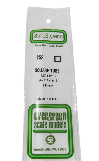 1/8" Square tube 3 per pack