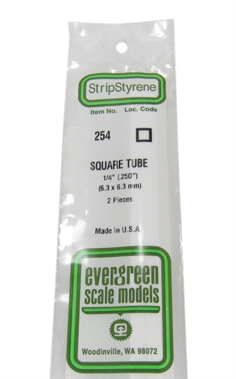 1/4" Square tube - pack of two