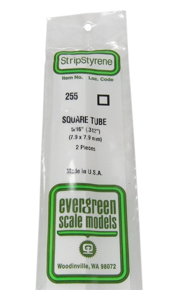 5/16" Square tube 3 per pack.