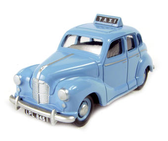 Austin A40 Devon 1940's-50's 4-door taxi in Conway blue