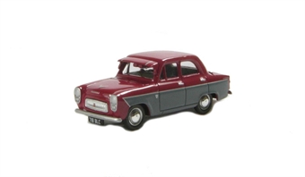 Ford Prefect 107E 4-door saloon in maroon & grey with sun visor and GB plate