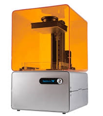 Form 1 Stereolithography (light setting resin) 3D printer