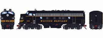 F7A EMD Phase II 240 of the Western Maryland - digital sound fitted