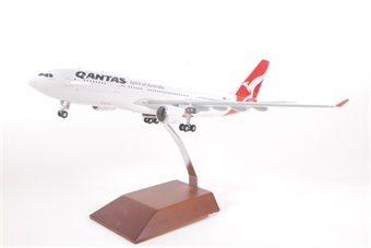 Airbus A330-203 Qantas Airways VH-EBG 2007 colours with rolling gears with stand