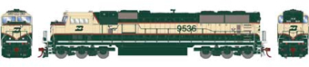 SD70MAC EMD 9536 of the Burlington Northern 