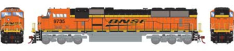 SD70MAC EMD 9735 of the Burlington Northern Santa Fe 