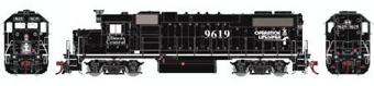 GP38-2 EMD 9619 Phase 1 of the Illinois Central (Operation Lifesaver) 