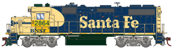 GP39-2 EMD 2864 of the Burlington Northern Santa Fe (ex-ATSF) 