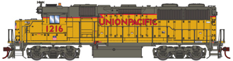 GP39-2 EMD 1216 of the Union Pacific - digital sound fitted