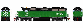 GP50 EMD 3105 of the Burlington Northern (Green/Black) 