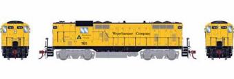 GP7 EMD 765 of the Weyerhaeuser (Yellow) 