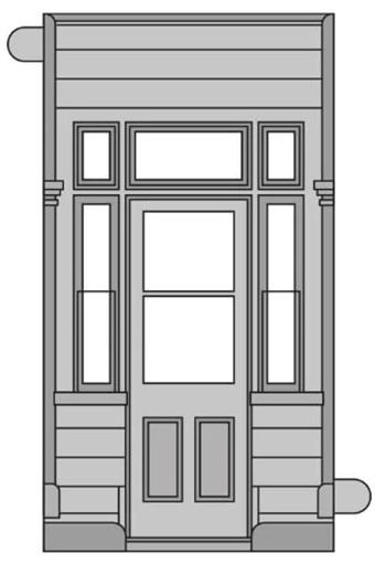 LNWR-style station - pack of four single door panels - plastic kit
