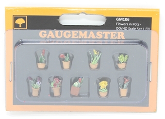 Flowers and plants in pots - Set 1 - Pack of 9