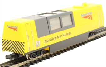 Non-motorised track cleaner DR80303 in Network Rail yellow