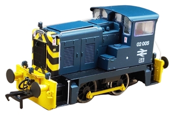 Class 02 diesel shunter 02005 in BR blue with wasp stripes and yellow bufferbeam