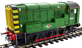 Class 09 shunter D4106 in BR green with wasp stripes - as preserved