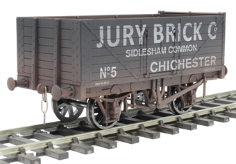 7 plank open wagon "Jury Brick Company, Chichester" - weathered