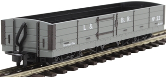 Lynton and Barnstaple 8 ton bogie open wagon 22 in L & B grey