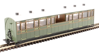 Lynton and Barnstaple third class observation coach 2466 in Southern Railway olive green