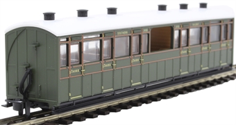 Lynton and Barnstaple third class observation coach 2468 in Southern Railway olive green