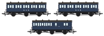 Pack of 3 coaches (6BT, 6T, 6T) in NCB blue - Sold out on pre-order