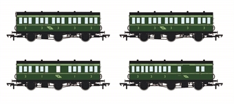 Pack of 4 coaches in CIE dark green (6T, 6T, 6CL & 6BT) - Sold out on pre-order
