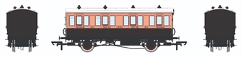 4 wheel composite (1st/2nd) in LSWR Salmon and Brown - with working lighting