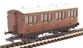 4 wheel composite (1st/3rd) 233 in LBSCR umber - with working lighting